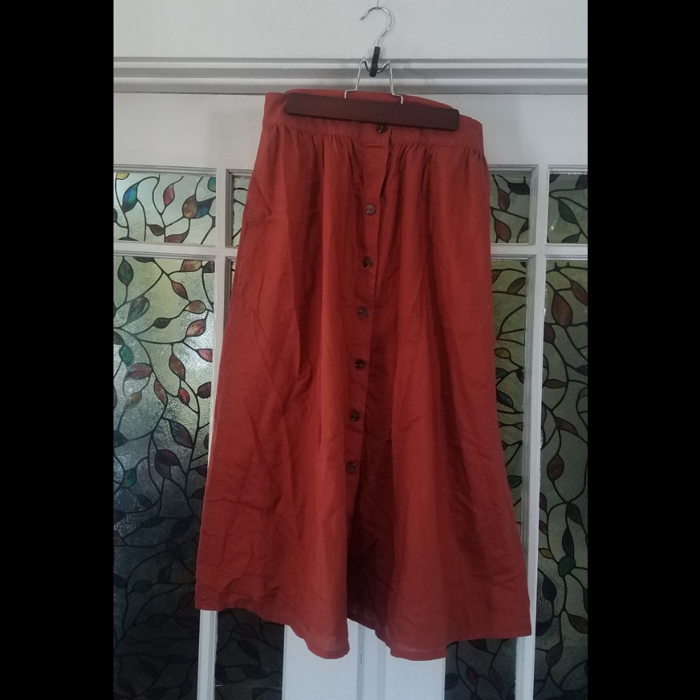 Madewell button front midi skirt